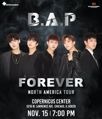 B.A.P Forever Tour Chicago, BAP, B.A.P tour, kpop in Chicago, kpop concerts in chicago, Himchan, Daehyun, Youngjae, Jongup, Zelo, BAP USA tour 2018, 11/15/2018, Copernicus Center Chicago, B.A.P. Tickets Chicago 