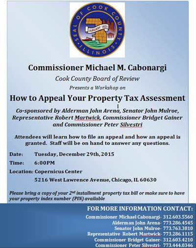 Tax Assessment, Tax appeal, Chicago, Copernicus Center, Appeal Property Tax