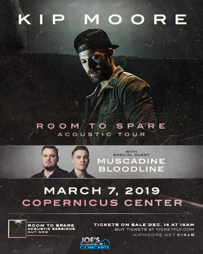 Kip Moore concert 2019, Kip Moore Chicago concert, Muscadine Bloodline, Room to Spare, Slowheart, Copernicus Center Chicago, Live country music in Chicago, Muscadine Bloodline concert in Chicago, Kip Moore tickets, 3/7/2019