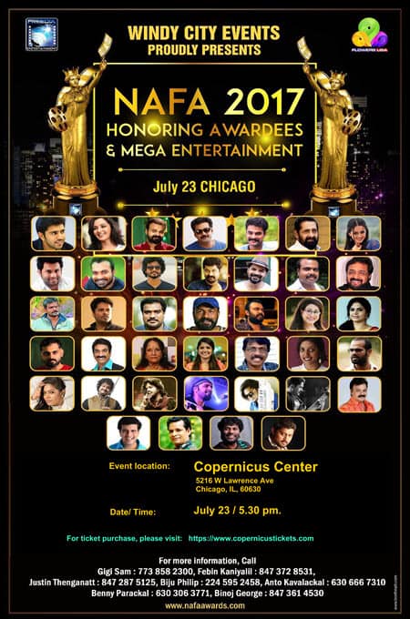 NAFA 2017, Windy City Events, Mega Entertainment , 7/23/2017, Copernicus Center, Chicago, Indian Film Awards, Indian Events in Chicago