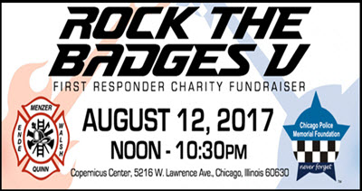 Chicago Police, Chicago Firefighters, Memorial, Garrido, Jenny Rockis, Fort Knox Studio, Copernicus Center, rock concerts, fundraiser, family events, live music, chicago, cpd, cfd, ignite the spirit, Rock the Badges, Rock the Badges 2017